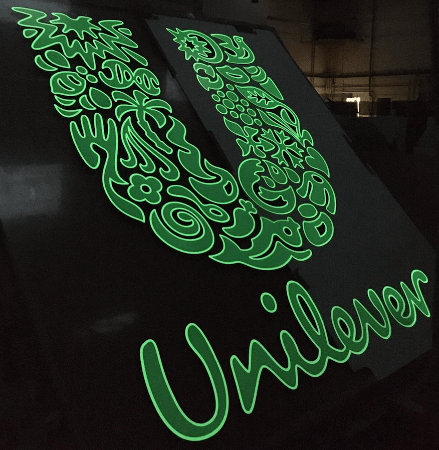 Glow-in-the-dark Signage at Unilever HIVE